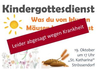 Kindergottesdienst - leider abgesagt wegen Krankheit