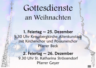 Gottesdienste an Weihnachten